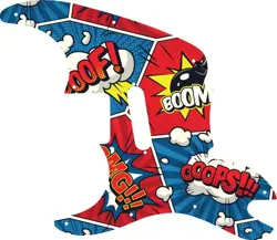 WD CUSTOM PICKGUARD FOR LEFT HAND SQUIER BY FENDER 2004-2006 '51 #GCM01 COMIC...