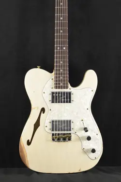 FENDER LIMITED EDITION 1964 BOBBED TELECASTER THINLINE RELIC AGED WHITE BLONDE