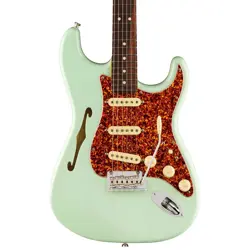 FENDER AMERICAN PROFESSIONAL II STRAT THINLINE GUITAR, TRANSPARENT SURF GREEN