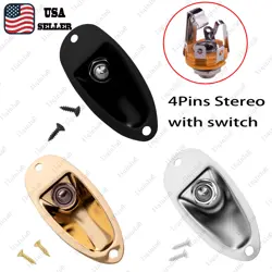 3 COLORS GUITAR BOAT JACK PLATE INPUT OUTPUT SOCKET WITH SCREWS FOR FENDER STRAT