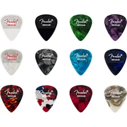 FENDER 351 DOTTED CELLULOID GUITAR PICKS MEDIUM 12 PACK