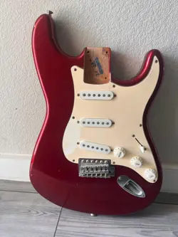 LOADED 2004 FENDER SQUIER AFFINITY ELECTRIC GUITAR CANDY APPLE RED BODY