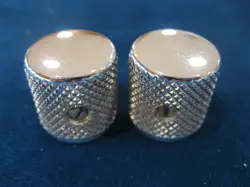 2 CLEAN MID 1970'S FENDER CHROME PLATED GUITAR KNOBS TELECASTER PRECISION BASS