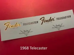 FENDER 1968 TELECASTER WATERSLIDE HEADSTOCK DECAL METALLIC INKS