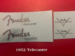 FENDER 1952 TELECASTER WATERSLIDE HEADSTOCK DECAL METALLIC INKS
