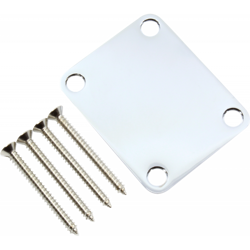 NECK PLATE, FENDER, 4 BOLT, CHROME, STYLE: STANDARD