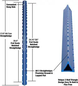 TRI-BEAM 3 'N 1 PRECISION NOTCHED STRAIGHTEDGE FOR GUITAR SETUP - FENDER, GIBSON