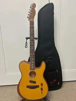 FENDER ACOUSTASONIC PLAYER TELECASTER ACOUSTIC ELECTRIC GUITAR BUTTERSCOTCH BLON