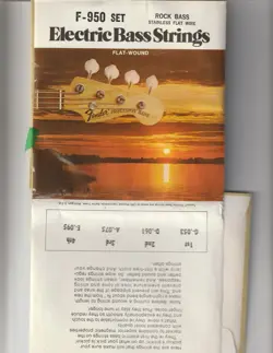 VINTAGE SET FENDER F 90 ELECTRIC BASS STRINGS MISSING 