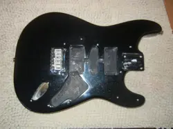 GENUINE FENDER STANDARD STRATOCASTER BODY W/ BRIDGE BLACK METALLIC SPARKLE