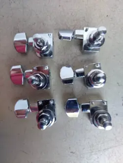 GENUINE FENDER AMERICAN STANDARD CHROME PEG KEYS TUNERS / TUNING MACHINES
