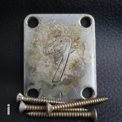 FENDER VINTAGE F NECK PLATE 0991448100 STRATOCASTER TELECASTER *AGED RELIC (I)