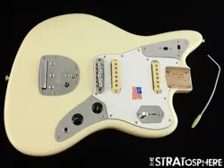 USA FENDER JOHNNY MARR JAGUAR LOADED BODY, AMERICAN NITRO OLYMPIC WHITE