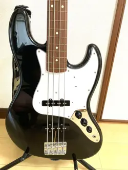 FENDER JAPAN JB-62 JAZZ BASS ELECTRIC BASS GUITAR BLACK WITH SOFT CASE