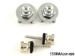 2 FENDER LOCKING STRAP LOCKS & KNOBS, STRAT STRATOCASTER 70TH ANNIVERSARY ULTRA