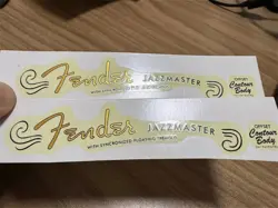 2PCS FENDER JAZZMASTER GUITAR RETRO WATERSLIDE TRANSFER HEADSTOCK DECALS