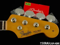 FENDER AV II AMERICAN VINTAGE 1966 JAZZ J BASS NECK & TUNERS 66 BOUND ROSEWOOD