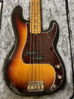 ELECTRIC BASS GUITAR FENDER 1976 CHIMERA PRECISION SUNBURST WITH HARD CASE