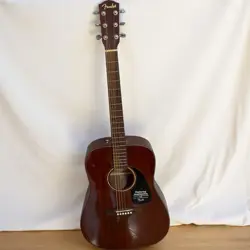 FENDER CD-60 ACOUSTIC GUITAR WITH HARD CASE, USED, GREAT SOUND
