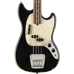 FENDER ARTIST SERIES JMJ ROAD WORN JUSTIN MELDAL-JOHNSEN MUSTANG BASS BLACK WITH