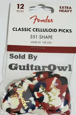 FENDER EXTRA HEAVY GUITAR PICKS 351 CONFETTI 12 PICKS  