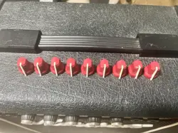 9  RARE VINTAGE FENDER RED KNOB 80S/90S AMPLIFIER KNOBS D-SHAFT HARD TO FIND