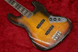 ELECTRIC BASS GUITAR FENDER JAZZ BASS 3TS SUNBURST 1969 WITH HARD CASE