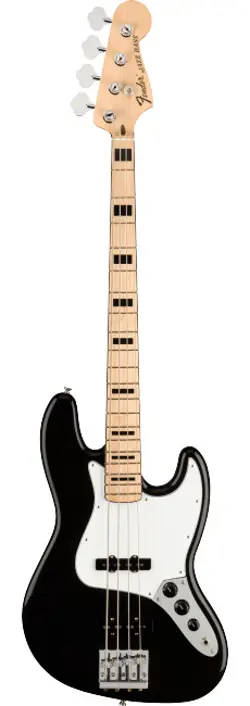 FENDER GEDDY LEE JAZZ BASS ELECTRIC GUITAR, MAPLE FINGERBOARD, BLACK - MIM 
