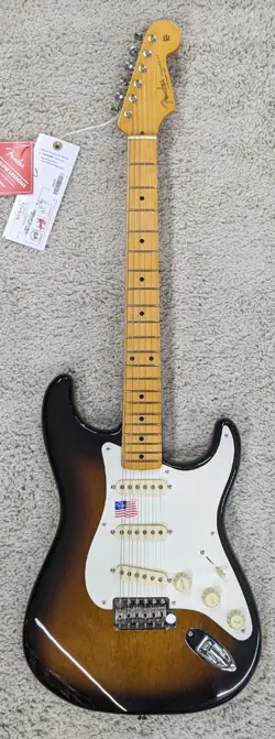FENDER ERIC JOHNSON SIGNATURE STRATOCASTER GUITAR, MAPLE NECK, 2 COLOR SUNBURST