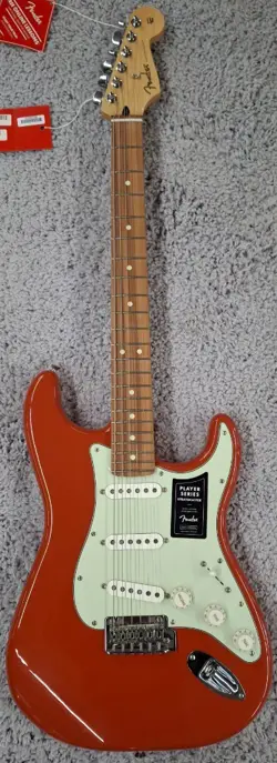 FENDER LIMITED EDITION PLAYER STRATOCASTER ELECTRIC GUITAR, FIESTA RED - DEMO
