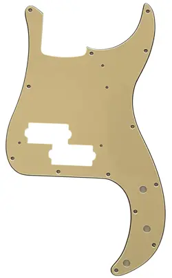 FOR FIT FENDER '62 PRECISION P BASS STYLE GUITAR PICKGUARD 3 PLY VINTAGE YELLOW