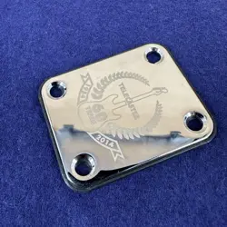 CHROME PLATED GUITAR NECK PLATE - 4 HOLE FENDER GUITAR STYLE