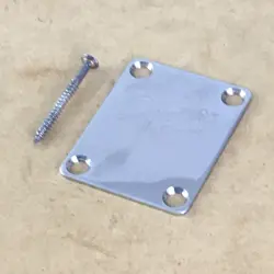 VINTAGE 1990S FENDER SQUIER COMPLETE NECK PLATE ORIGINAL CHROME NATURAL RELIC PW