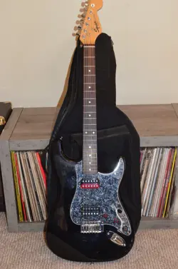 CUSTOM FENDER SQUIER W CUSTOM PICKGUARD, PICKUPS, HUMBUCKERS, DICE KNOBS & MORE.