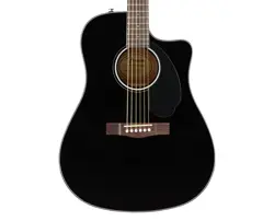 FENDER CD-60SCE DREADNOUGHT A/E GUITAR - BLACK W/ WALNUT FB