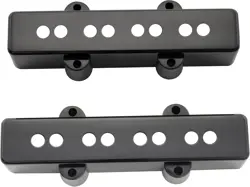 PRO PLASTIC F63/R65MM JAZZ BASS PICKUP COVERS SET FOR FENDER J BASS, BLACK (SET 