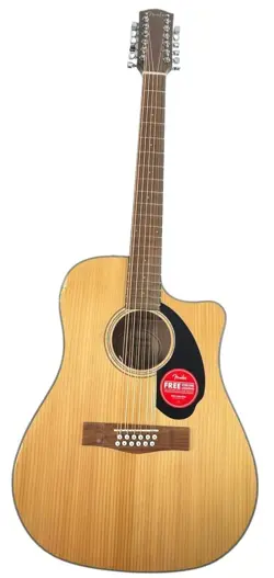 FENDER CD-60SCE DREADNOUGHT 12 STRING ACOUSTIC-ELECTRIC GUITAR - NATURAL - READ