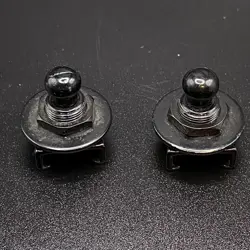 GUITAR & BASS STRAP LOCKS STRAT TELE FENDER STYLE BLACK SET PAIR