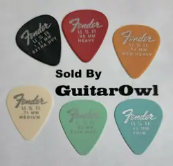 FENDER GUITAR PICKS 351 DURA TONE MEDIUM HEAVY THIN EXTRA HEAVY  