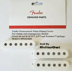 FENDER GUITAR WHITE PICKUP COVERS STRAT 0992034000 