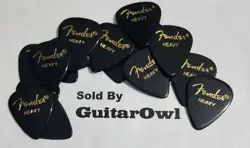 FENDER HEAVY 351 BLACK GUITAR PICKS CELLULOID 18 PICKS 