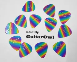 FENDER HEAVY 351 RAINBOW GUITAR PICKS 2014 HOT STAMPED    1 DOZEN