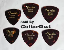 FENDER EXTRA HEAVY 346 TORTOISE SHELL GUITAR PICKS 6 PACK     