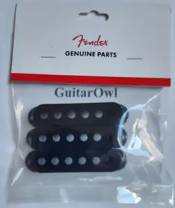 FENDER GUITAR BLACK STRAT STRATOCASTER PICKUP COVERS SET OF 3 