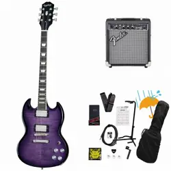 EPIPHONE INSPIRED BY GIBSON SG MODERN FIGURED PURPLE BURST FENDER 10W AMPLIFIER 