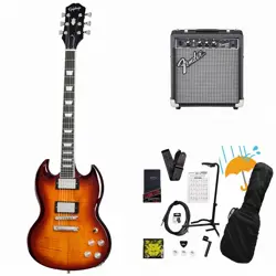 EPIPHONE INSPIRED BY GIBSON SG MODERN FIGURED MOJAVE BURST FENDER 10W AMPLIFIER 