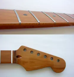 STRATOCASTER 22 STAINLES STEEL GUITAR NECK /ROASTED, FITS/WARMOTH,  FENDER STRAT