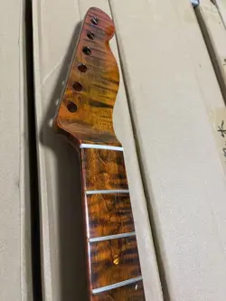4A TIGER ROASTED FLAME MAPLE ELECTRIC GUITAR NECK 21 FRETS FOR TL TELE FENDER