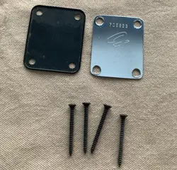 VINTAGE 1976 FENDER F NECK PLATE PLASTIC GASKET AND SCREWS, EXCELLENT!