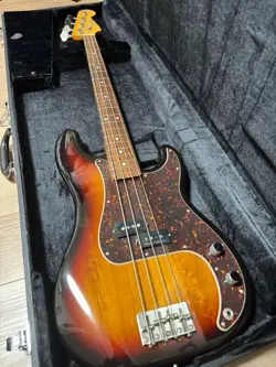 FENDER JAPAN BASS GUITAR WITH HARD CASE - USED, GOOD CONDITION